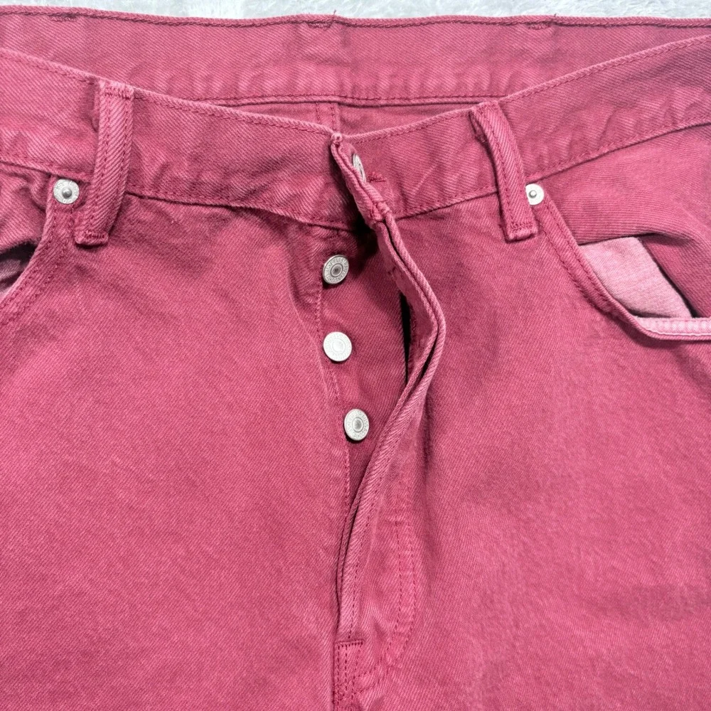 Levi's 501 Original Fit Mens 38x30 Pink Maroon Button Fly Straight Leg Jeans